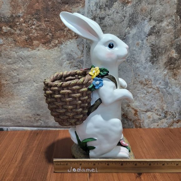 Decorative Bunny Rabbit White Figurine Easter Indoor Decor - Picture 11 of 14